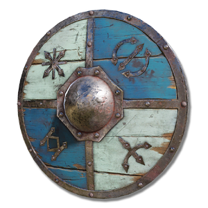 Blue-White Wooden Shield
